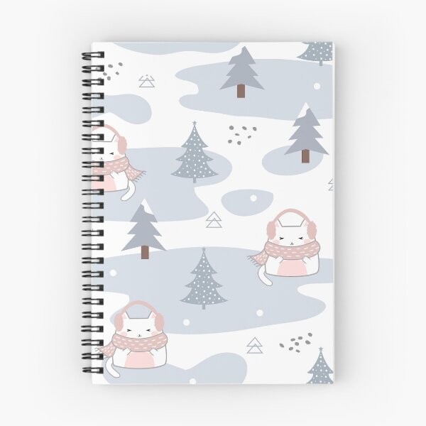 Item preview, Winter Seamless Kawaii Cute Cats designed and sold by vintageretrostyleshop.