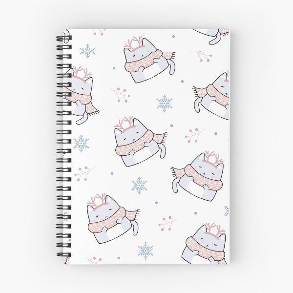 Item preview, Winter Seamless Kawaii Cute Cats Cartoon Animals designed and sold by vintageretrostyleshop.