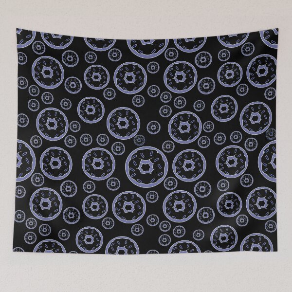 Item preview, Doughnut Desert Pattern in Purple on Black designed and sold by Artistestella.