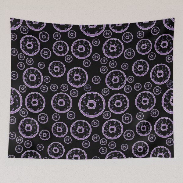 Item preview, Doughnut Desert Pattern in Mauve on Black designed and sold by Artistestella.