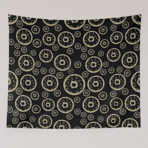 Item preview, Doughnut Desert Pattern in Cream on Black designed and sold by Artistestella.