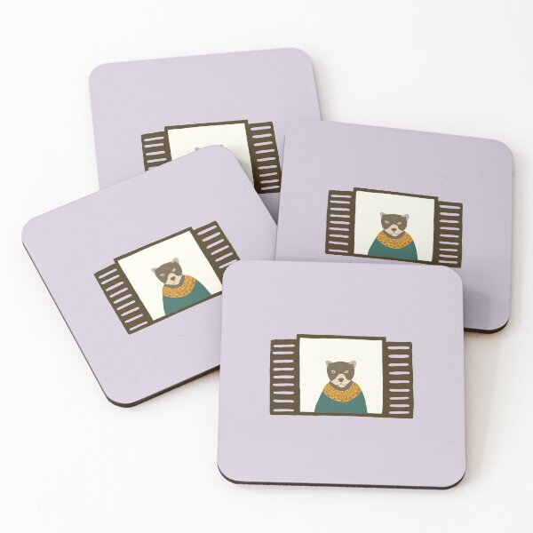 Item preview, A mama bear looking out from the window on lavender background designed and sold by aysegulkacar.