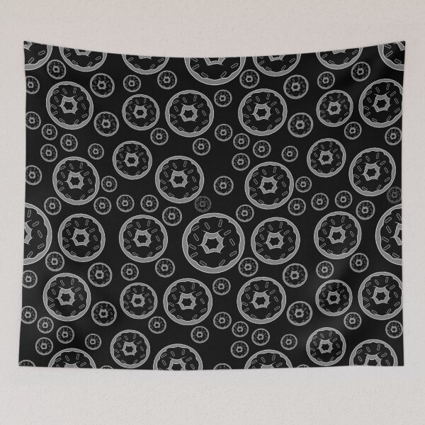 Item preview, Doughnut Desert Pattern in Gray on Black designed and sold by Artistestella.