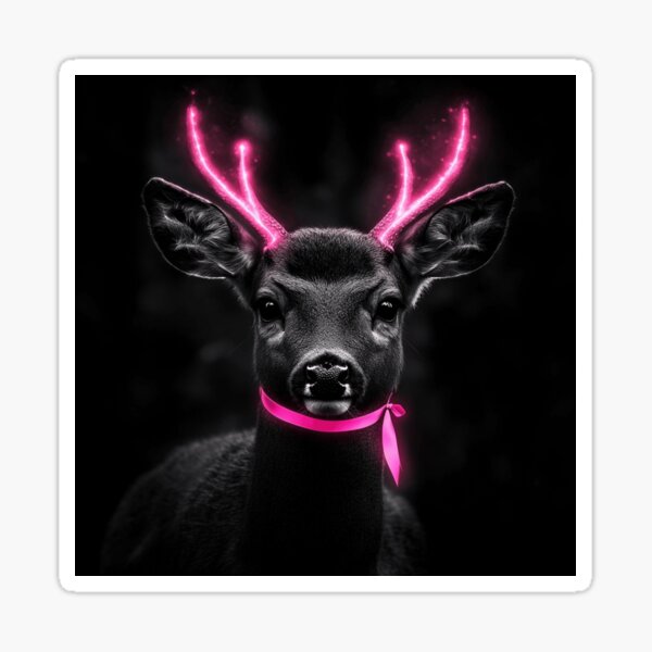 Item preview,  Reindeer With Glowing Pink Antlers designed and sold by Nocturne  Paws.