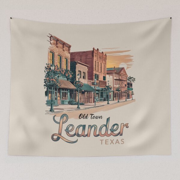 Item preview, Pastel Old Town Leander Texas Art – Leander Texas designed and sold by MoMidoStore.