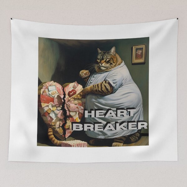 Item preview, heart breaker cat designed and sold by The Far Far North.