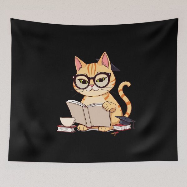 Item preview, Bookish Cat Enjoying a Novel – A Book Obsessed Feline designed and sold by Meow Cat.