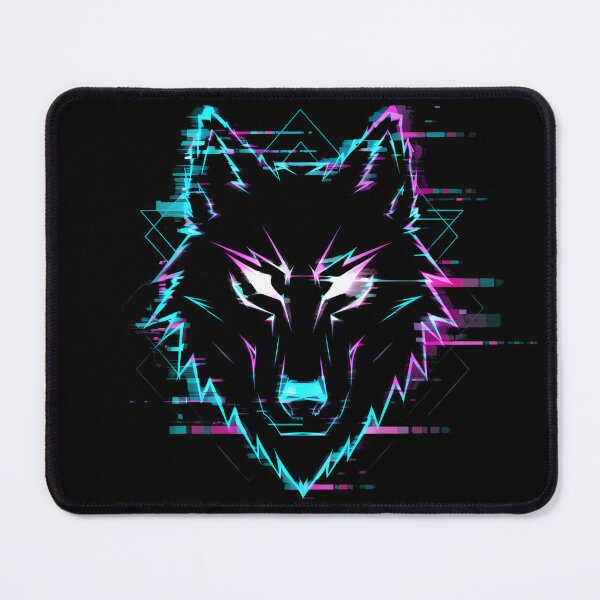 Item preview, Cyber Wolf – Neon Glitch Tech Aesthetic designed and sold by Dazai_shop⭐⭐⭐⭐⭐.