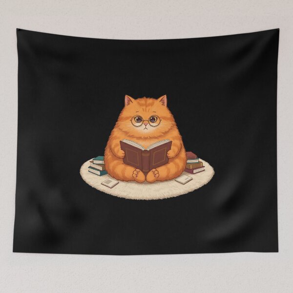 Item preview, Bookish Cat – A Feline Who Can’t Put the Book Down designed and sold by Meow Cat.