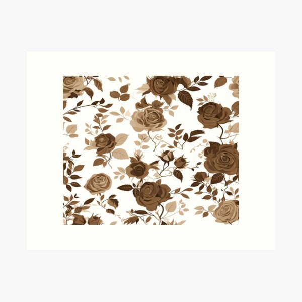 Item preview, Delicate Brown Roses designed and sold by PrintsByFrank.