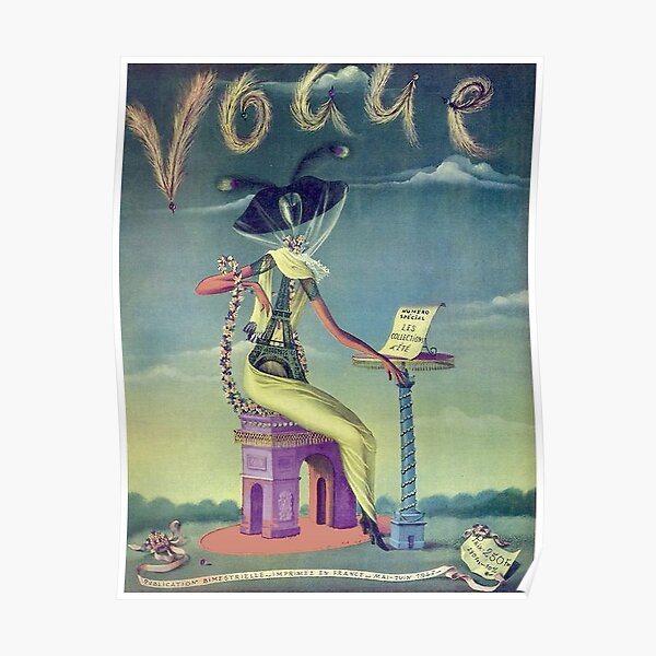 VOGUE : Vintage 1947 Dali Magazine Cover Print Poster