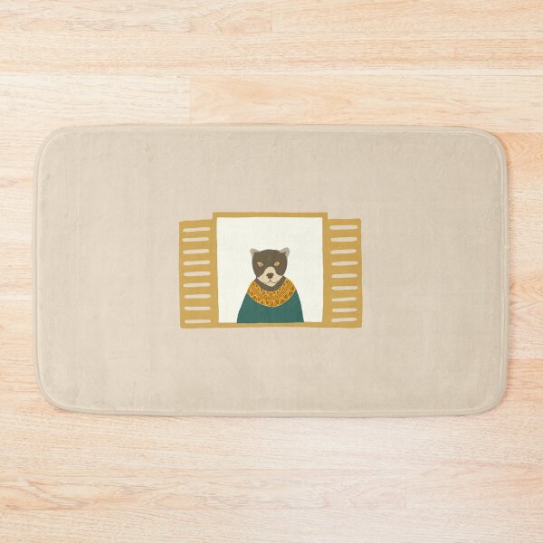 Item preview, A mama bear looking out from the window on cream background designed and sold by aysegulkacar.