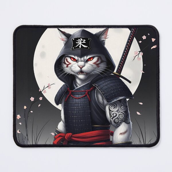 Item preview, Samurai Cat in the Night Under The Moon designed and sold by Japanese-Ideas.
