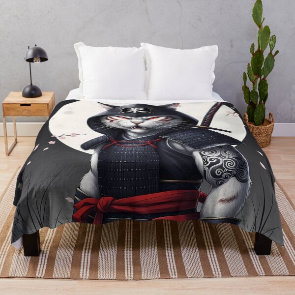 Item preview, Samurai Cat in the Night Under The Moon designed and sold by Japanese-Ideas.