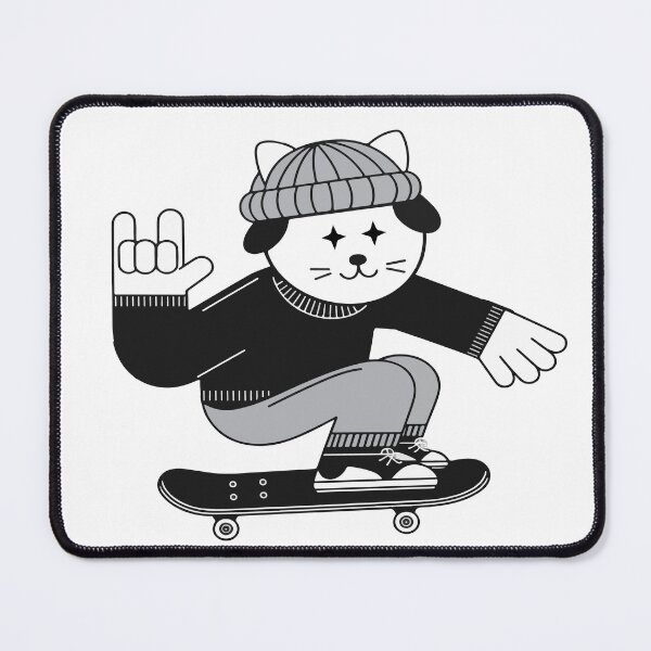 Artikelvorschau, Minimalistische Skater-Katze | Rock Hand Cool Vibes entworfen und verkauft von LifeParody.