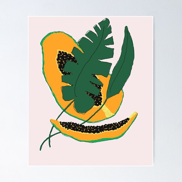 Item preview, Papayas and Tropical Leaves designed and sold by P401Love.