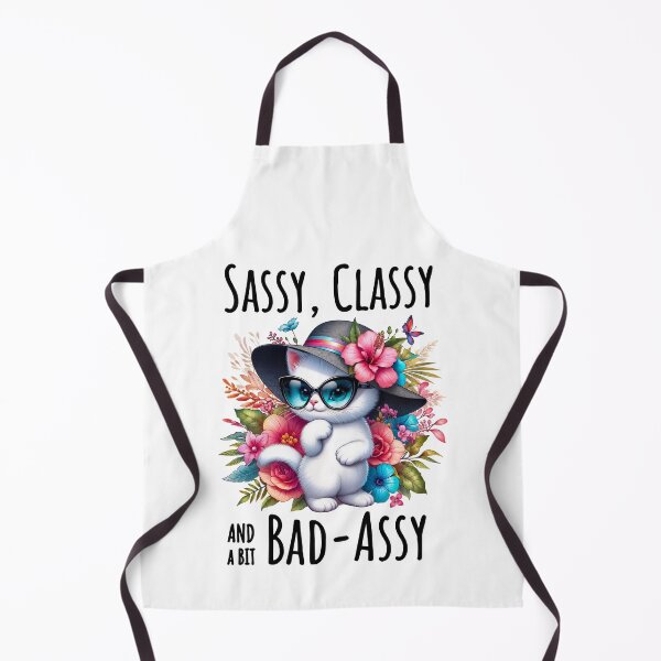 Item preview, White Kitty - Sassy, Classy and A Bit Bad-Assy designed and sold by QuirkySpark.