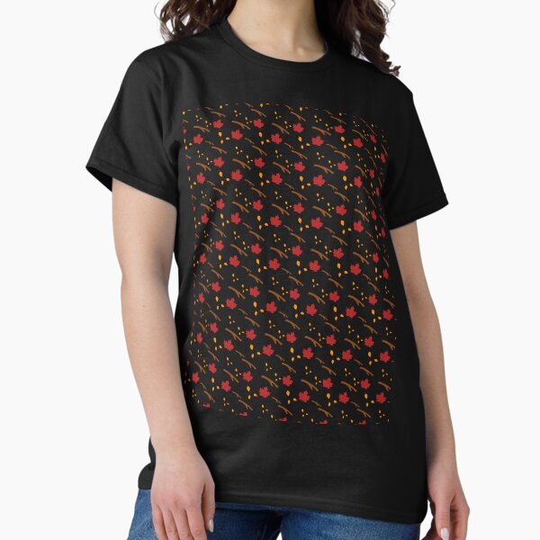 Fiery Autumn Leaves Pattern | Fall Branch Design Classic T-Shirt