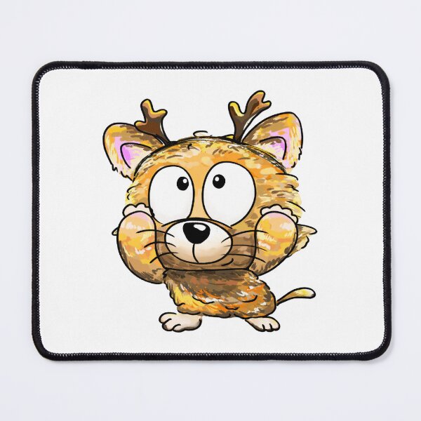 Item preview, A cat wears deer head band illustration designed and sold by CuteLemon00.