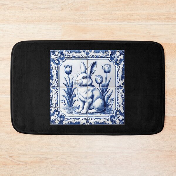 Item preview, Elegant Cobalt Blue Rabbit Ceramic Tile Sticker designed and sold by FestivityFinds.