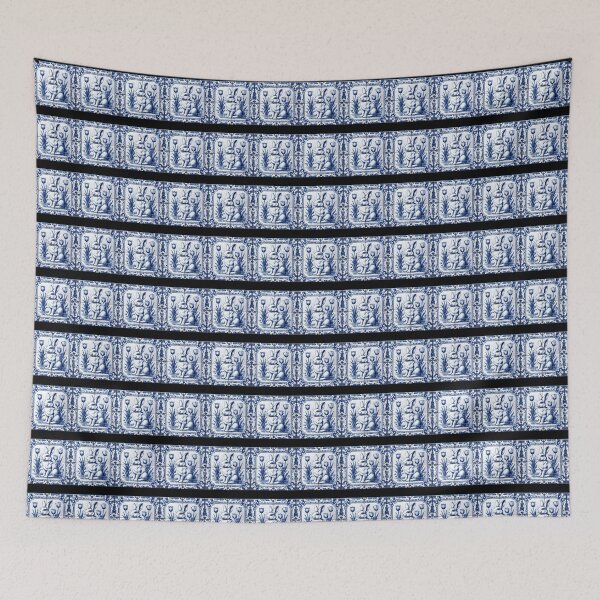 Item preview, Elegant Cobalt Blue Rabbit Ceramic Tile Sticker designed and sold by FestivityFinds.