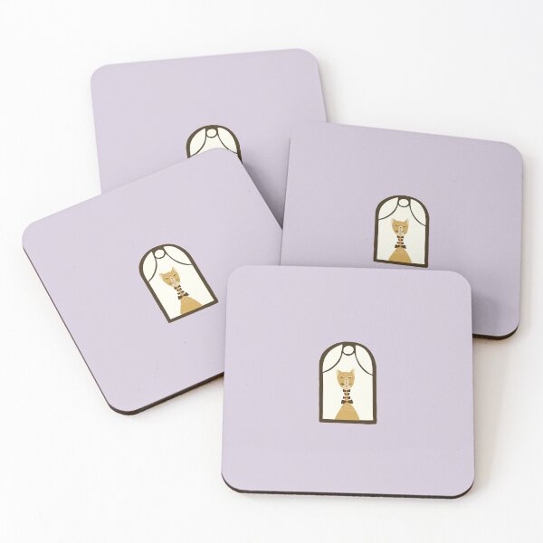 Item preview, Fancy cat looking out from the window on lavender background designed and sold by aysegulkacar.