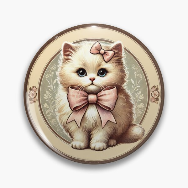 Item preview, Vintage Kitten with a Bow - Cute Retro Aesthetic Cat Sticker designed and sold by MindFulStudios.