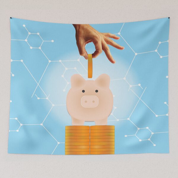 Item preview, Wall Art Save Money Wallpaper designed and sold by Artist300DPI.