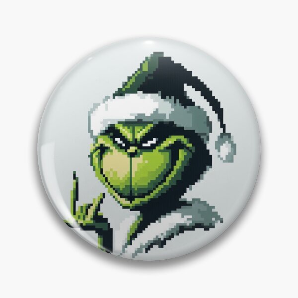 Item preview, Pixelated Grinch showing a Rockers Sign designed and sold by erkabees.