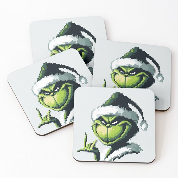 Item preview, Pixelated Grinch showing a Rockers Sign designed and sold by erkabees.