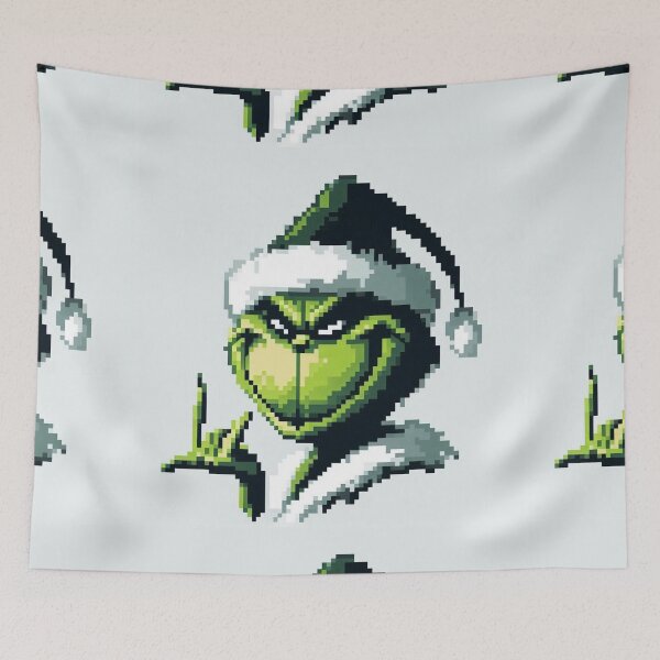 Item preview, Pixelated Grinch showing a Rockers Sign designed and sold by erkabees.