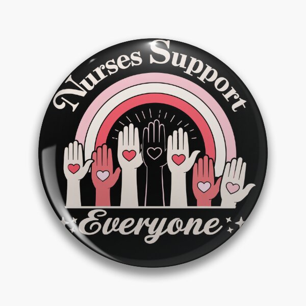 Item preview, Nurses Support Everyone Heart Hand Rainbow designed and sold by catthemedic.