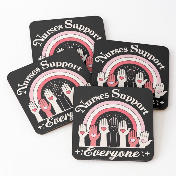 Item preview, Nurses Support Everyone Heart Hand Rainbow designed and sold by catthemedic.