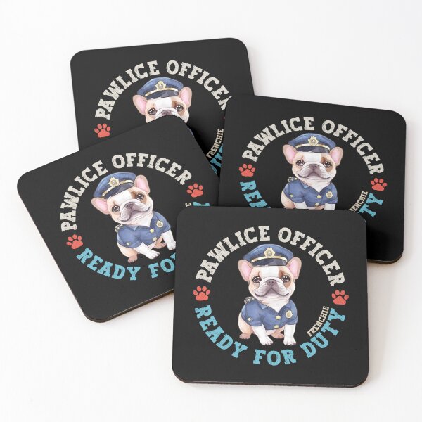 Item preview, French Bulldog Pawlice Officer Frenchie Dog In Police Uniform designed and sold by eclecTEEq.
