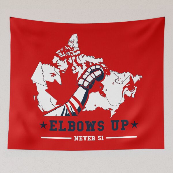 Item preview, Elbows Up canada – Retro Hockey & Resilience Design - never 51 canadian pride - white designed and sold by Khial.
