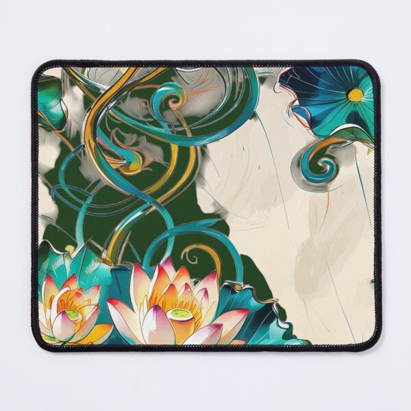 Item preview, Opulent Lotus – Art Deco Chinese Motif in Color Pencil designed and sold by LuxuryApparels.