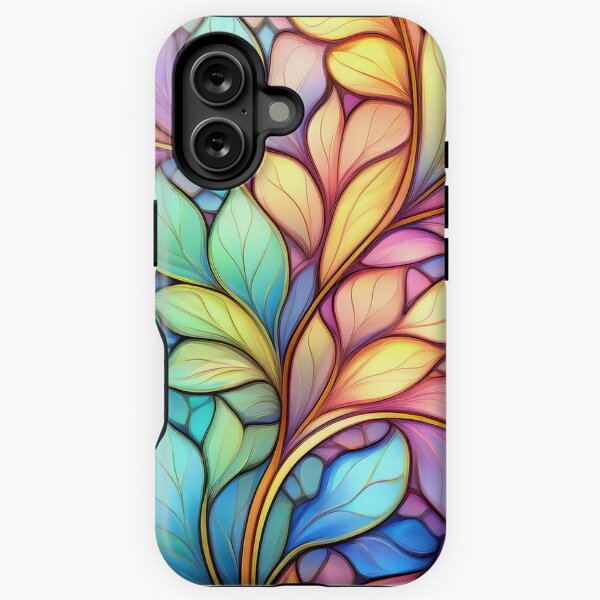 Pretty Floral Stained Glass Effect Phone Case iPhone Tough Case