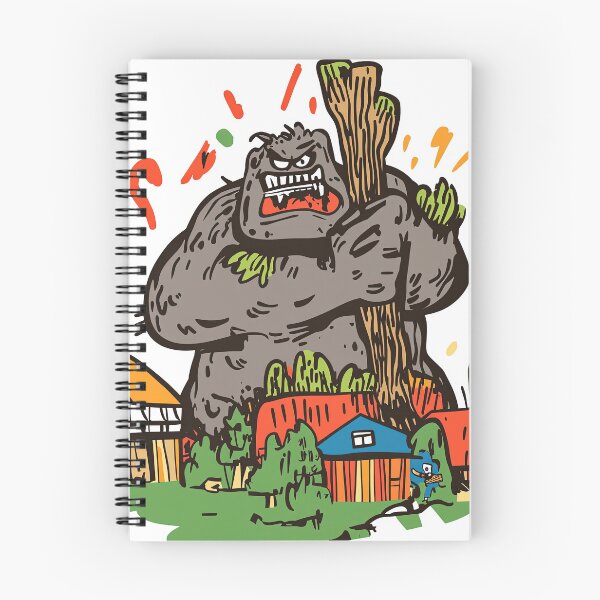Item preview, Giant stone troll towering over tiny town designed and sold by Piotrek0001.