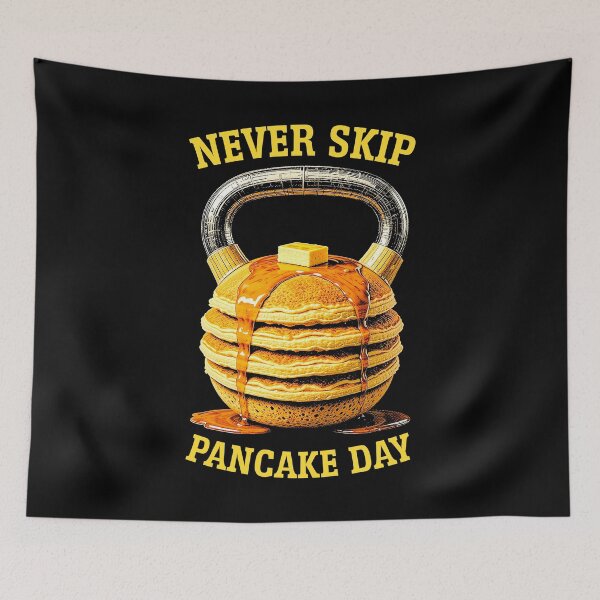 Item preview, Kettlebell Workout Gym Never Skip Pancake Day Fitness Retro designed and sold by GrandeDuc.
