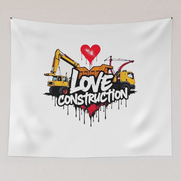 Item preview, Love Construction Graffiti Art – Heart-Shaped Machinery Design designed and sold by ARTReMi.