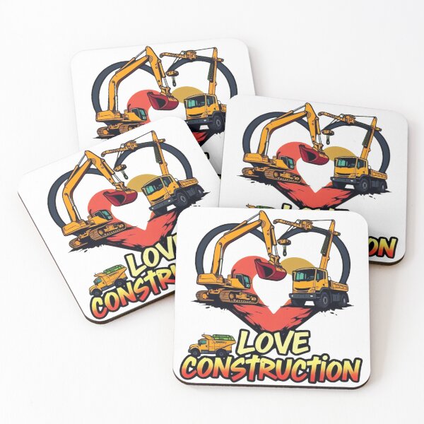 Item preview, Love Construction – Excavator, Crane & Truck Heart Art designed and sold by ARTReMi.