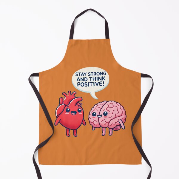 Item preview, Stay Strong and Think Positive - Cute Heart and Brain Motivational Art designed and sold by gtrock.