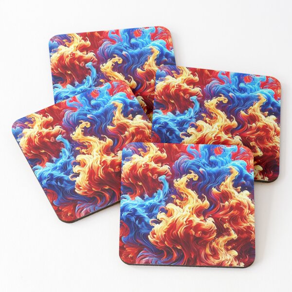Item preview, Abstract Firestorm - Fiery Blue & Red Flames Art designed and sold by Bellassi.