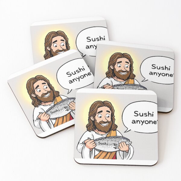 Item preview, Jesus with a Fish Saying “Sushi Anyone?” designed and sold by AlwaysHome.