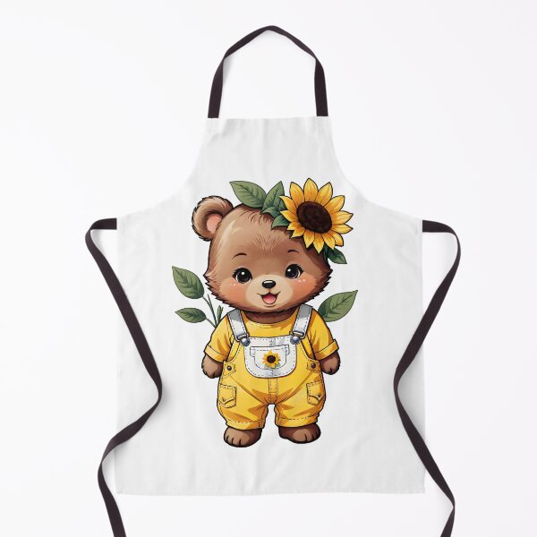 Item preview, Cute Sunflower Bear in Overalls Dungarees designed and sold by PrettyfulStuff.