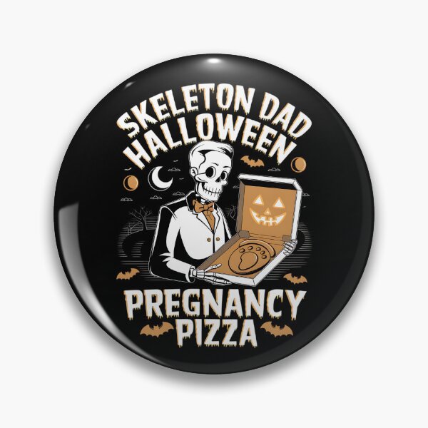 Item preview, Skeleton Dad Halloween Funny Pregnancy Pizza designed and sold by TeeGrit.