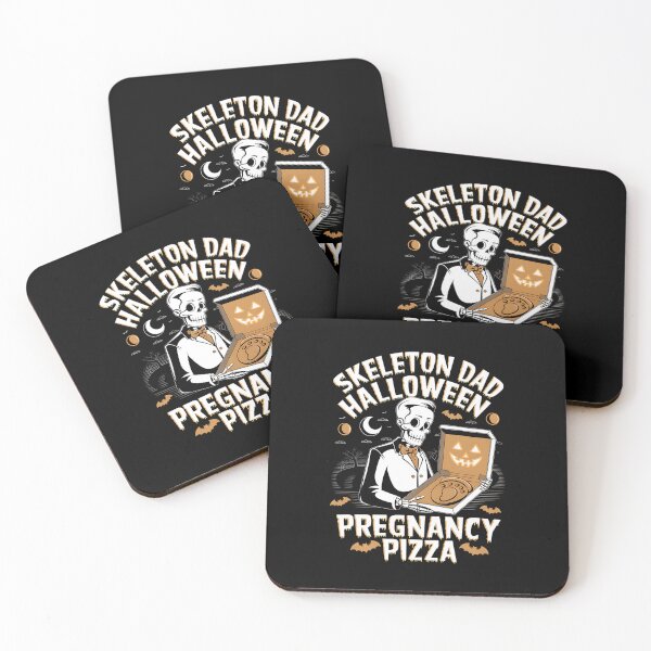 Item preview, Skeleton Dad Halloween Funny Pregnancy Pizza designed and sold by TeeGrit.