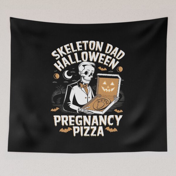 Item preview, Skeleton Dad Halloween Funny Pregnancy Pizza designed and sold by TeeGrit.