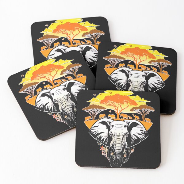 Item preview, Majestic Elephant & African Sunset Wildlife Art designed and sold by VikArtStudio.