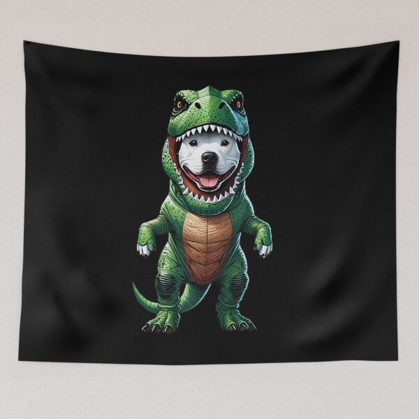 Item preview, Funny American Staffordshire Terrier Wearing Dinosaur Outfit Dog Lover designed and sold by Kimberley King Art  King Art.